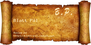 Blatt Pál névjegykártya